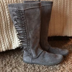 UGG mammoth charcoal suede tall boots